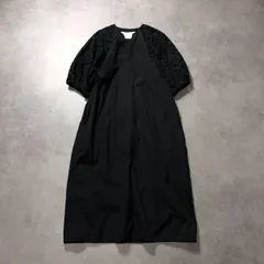 WQ845●TICCA：レースバルーンスリーブワンピース ●Ｆ● 黒 定価￥29000- 袖刺繍 ロングワンピース ティッカ