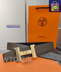 【今日特価】Hermes メンズ両面レザーベルト-1