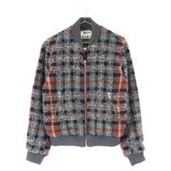 Acne Studios (アクネ スティディオス) ツイード チェック柄 ジップアップジャケット グレー 127163 AZURA CHECK PAW16のサムネイル