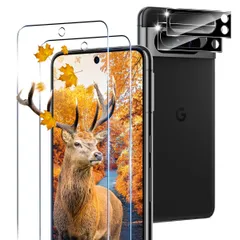 【特価商品】強化ガラス Pro 全面 Pro Pro 保護フィルム ピクセル8 ケース 対応 】 高透過率 9H強度 3D 日本旭硝子製 【 Touch対応 カメラ保護フィルムセッ 厚さ0.26超薄型 2枚 2枚 飛散防止 + 高感度 フィルム Pixel8