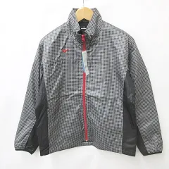 ミズノ MIZUNO GOLF 中綿 ジャケット ゴルフ ジップアップ ロゴ チェック柄 ブレスサーモ 蓄熱 防寒 グレー 黒 ブラック LL