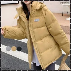 エコダウンジャケットフード付き ブルゾンレディース おしゃれ ロゴ フェイクダウンコート 冬アウター 防寒防風 中綿コート あったかい ジャンパー 韓国 キルトブルゾンボリューム フーディコート 黒 ジップアップコート