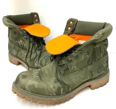 ティンバーランド Timberland 6inch Premium Fabric Boot カモ 迷彩 防水  A1U9I メンズ靴 ブーツ その他 ロゴ グリーン 27cm 201-shoes551