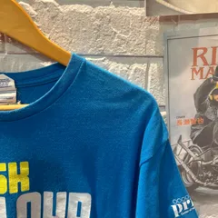 古着　L  DELTA 水色　半袖　プリント　Tシャツ