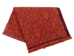 ■新品■未使用■ ETRO エトロ コットン100％ ペイズリー柄 フリンジ バスタオル ビーチタオル ブラウン系×レッド系 BF7076のサムネイル