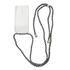 ☆ ボーダーブラック ☆ 13ProMAX ☆ スマートフォン ネックストラップケース ネックストラップ付き iphoneケース ネックストラップ 紐付き 2way 肩掛け アイフォンケース iphoneケース スマートフォンケース スマホケース モバイル