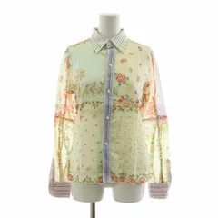 ラルフローレン RALPH LAUREN ボタンダウンシャツ ブラウス 長袖 花柄 ストライプ襟 7 マルチカラー BLRLSM2110 /NQ