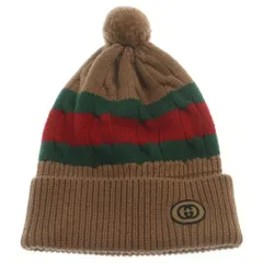 GUCCI (グッチ) シェリーライン ロゴワッペン ビーニー ニット帽 キャップ ベージュ 674064 4G206のサムネイル