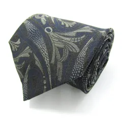 シャルル・ジョルダン ブランド ネクタイ シルク ボタニカル柄 総柄 メンズ ネイビー CHARLES JOURDAN 【中古】