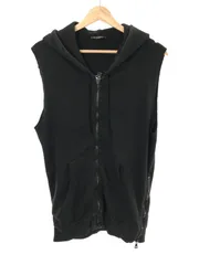 BALMAIN HOMME バルマン オム ダブルジップ ノースリーブスウェットパーカー ブラック XSのサムネイル