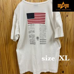 【古着】ALPHA(アルファ)半袖Tシャツ XL 白 バックプリント ミリタリー アメカジ