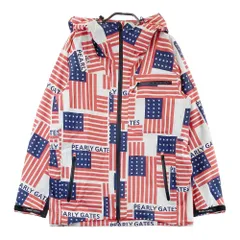 サイズ：4 PEARLY GATES パーリーゲイツ  フード付き ジップジャケット 総柄 レッド系 [240101365447] ゴルフウェア メンズ ストスト