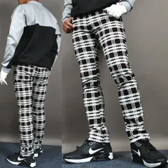 送料無料 アウトレット 撮影サンプル タータンチェック/Mサイズ カツラギストレッチチェック柄スリムゴルフパンツ(NF-NE18)ゴルフウェア ズボン スラックス ストレッチ 春 秋 メンズ パシャ S-S