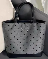 多機能トートバッグ カジュアル ドット柄 リボン ショルダーバックパック