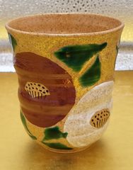 黒田一楽作　手造り魯山人椿湯呑