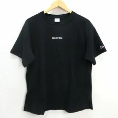 y■ミルクフェド×チャンピオン/CHAMPION リバースウィーブ コラボTシャツ■黒【レディースF】LADIES/65【中古】