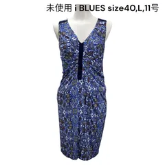 未使用 イ ブルース i BLUES ワンピース ドレス 膝丈 ノースリーブ 総柄 40、L、11号 レディース S5S403