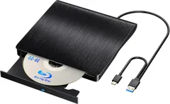 外付けブルーレイドライブ BDプレイヤー再生 読込み 書き込み USB-A と USB-C(Type-c) 対応 外付け ポータブルBD Windows7/8/10/11 MAC OS対応