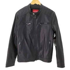 ゲス GUESS フェイクレザーバイカーデザインジャケット メンズ import：M のサムネイル