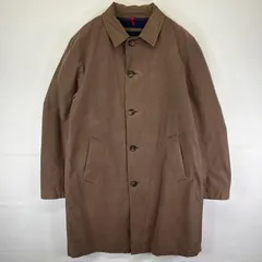 古着 トミーヒルフィガー TOMMY HILFIGER ステンカラーコート ロング丈ジャケット ボタン 襟裏ロゴ 大きいサイズ  ブラウン系 メンズのサムネイル