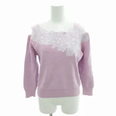 クイーンズコート QUEENS COURT 肩あき花刺繍アシメニット セーター 長袖 2 M ピンク 2212-71410 ■GY31 /FT 0822のサムネイル