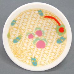 [중고] 접시·찻잔(캐릭터) 복숭아·마키 & 미키 콩 접시 [이치반 쿠지 애니메이션 귀등의 냉철] E상