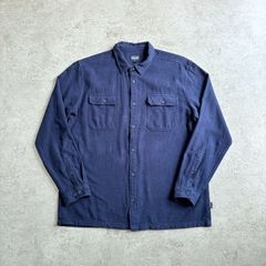人気色！パタゴニア フィヨルド フランネルシャツ 無地 ネイビー S 美