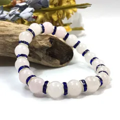 ローズクォーツ パワーストーン ブレスレット 天然石 10mm （ダークブルー）メンズ・レディース　男性・女性　数珠ブレス　開運  [o]　