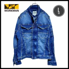 ワークマン WORKMAN BlueB ストレッチ デニムジャケット ジップアップ L インディゴネイビー 作業着 作業服 ZB370のサムネイル