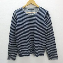 n■ナノユニバース/nano universe ボーダー柄 ロングスリーブTシャツ/ロンT【40】紺/MENS/20【中古】