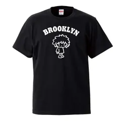 Tシャツ メンズ 半袖 黒 ブラック BROOKLYN キッズイラスト かわいい ウッドグリーン(WOOD GREEN)