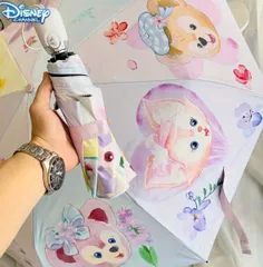 ★新品未使用タグ付き★ ダッフィー　晴雨兼用傘　折り畳み傘 ダッフィーのシンプルデザインで使いやすい折りたたみ晴雨兼用傘