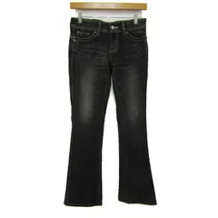 エドウィン ヴィーナスジーンズ サムシング デニムパンツ ストレッチ ボトムス レディース 27×33サイズ ブラック EDWIN 【中古】