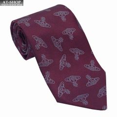ヴィヴィアンネクタイ ヴィヴィアンウエストウッド Vivienne Westwood メンズ ネクタイ AW2024モデル 8.5cm オーヴ柄 BORDEAUX 誕生日 プレゼント ギフト