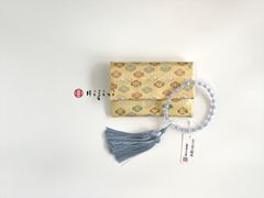 再販‼︎ 　お念珠入れ　ポケット付き　高級金襴…黄色のおはじき《送料無料》