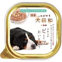 （まとめ買い）わんわん 犬日和 やわらかビーフ おいも入り (アラウンド10歳)100g 犬用フード 【×32セット】