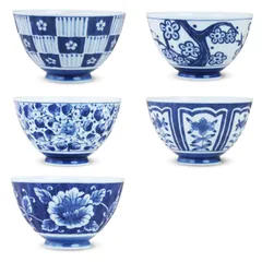 シートゥーシー ジャパン(Ctoc Japan) 飯碗 青 Φ12x7.3cm お茶碗 波佐見焼 染付絵変り 飯碗 5個 セット 527282 5個入