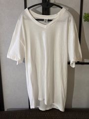 90s　Vネック　Stafford  USA　無地　白　ホワイト　ヴィンテージ　Tシャツ