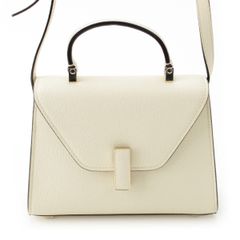 ヴァレクストラ マイクロ イジィデ ソフトカーフスキン 2way トップハンドル ショルダーバッグ ホワイト ゴールド金具【中古】