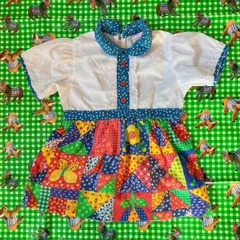 【4T】キッズパッチワークワンピース