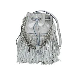 【極美品・高級】J&M DAVIDSON シルバー フリンジショルダーバッグ J&M Davidson DAVIDSON フリンジ カーニバル MEDIUM FRINGE