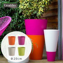 【新品】    プランター 【在庫限り残り1点！】フランス製 プラスチック 植木鉢「Grosfillex ゴーフィレックス TOKYO プランター Solo 直径20cm （約6号）」 G2JGGF-000729-OR