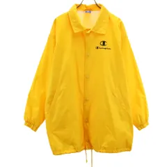 チャンピオン バックロゴ ロング コーチジャケット XL イエロー Champion 裏トリコット メンズ
