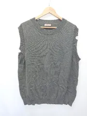 ◇ ⊆ BEAMS LIGHTS ビームス ライツ ダメージ ニット ベスト サイズM グレー レディース E  【1506180007406】