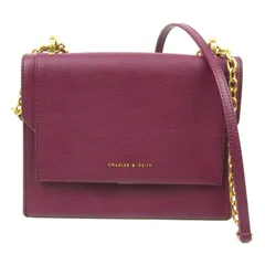 チャールズ&キース フロントフラップ チェーンハンドルクロスボディバッグ ショルダーバッグ レディース ボルドー CHARLES&KEITH 【中古】