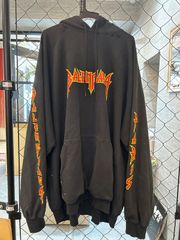 BALENCIAGA (バレンシアガ)  メタルロゴ プリント オーバーサイズ フーディ プルオーバー スウェット パーカー ブラック