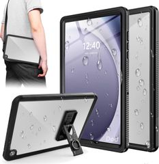 「Doo」軽量型 Galaxy Tab A9+  Galaxy Tab A9 Plus 11インチ  サムソンギャラクシーA9+  IP68最高防水規格 顔認証可能 スタンド機能付き 薄型 軽量 完全密封  サムソンギャラクシーA9+ 防水カバー（ブラック）