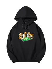 送料無料  パーカー　柴犬 イヌ 麻雀  犬 文字入り メンズ おもしろ 面白い 服 メンズ レディース　かわいい　ユーモア　パロディ 柔らかい肌触り オシャレ 快適 フード付きスウェット　スポーツ　旅行通勤 部屋着 春秋冬