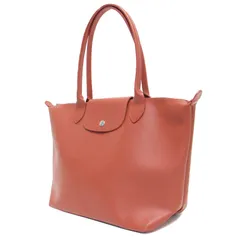 【美品】LONGCHAMP ロンシャン バッグ トートバッグ ショルダー 鞄 カバン テラコッタ オレンジ 肩掛け コーティングキャンバス ル プリアージュ シティ 22春夏 おしゃれ シンプル 無地のサムネイル