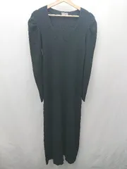 ◇ ⊇ Bob シンプル 長袖 ロング ワンピース サイズFREE ブラック系 レディース E  【1505290041133】